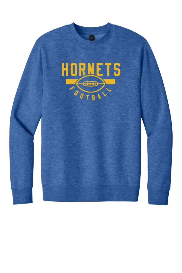EC Hornet Football Adult (Unisex) Tri Blend Crew Neck Sweatshirt - Blue