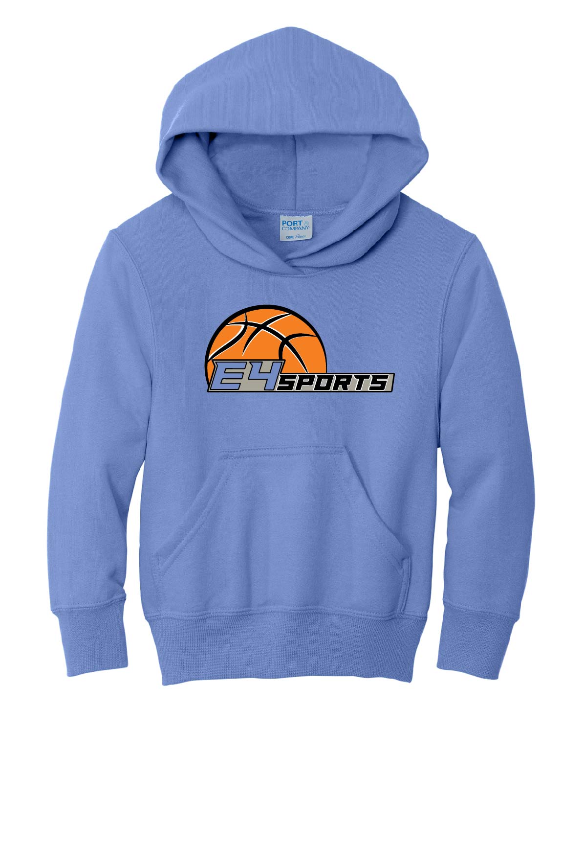 E4 Sports (Carolina Blue) Basketball Youth Hoodie - Carolina Blue