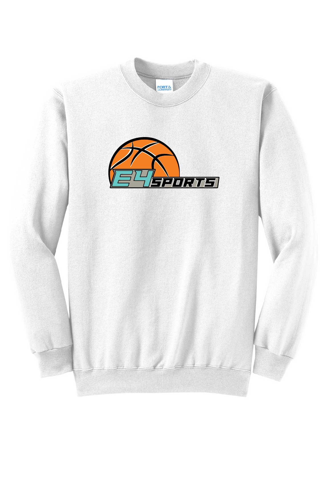 E4 Sports Basketball Adult Crewneck Sweatshirt - White