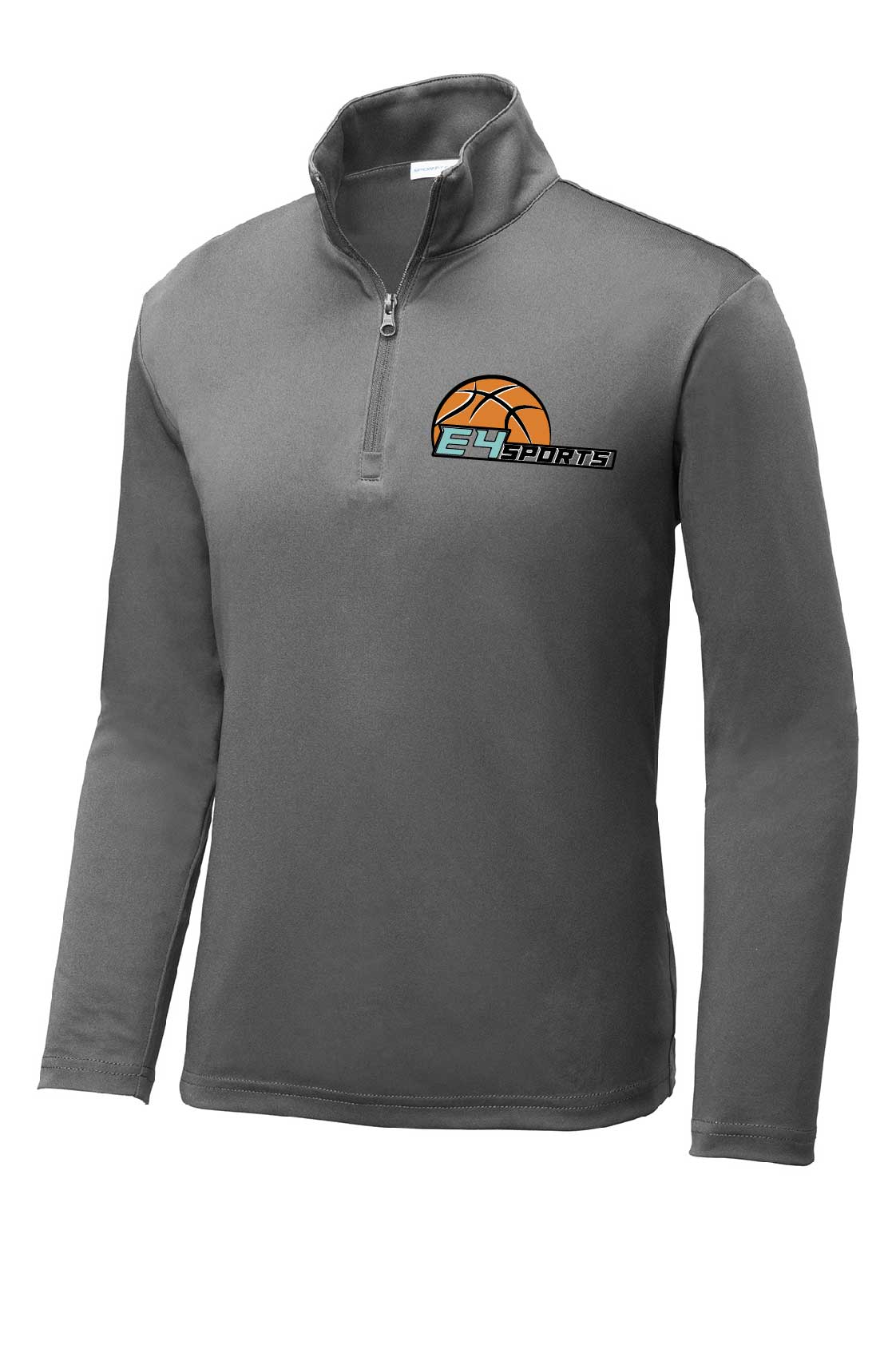 E4 Sports Basketball Youth 1/4 Zip Pullover - Grey