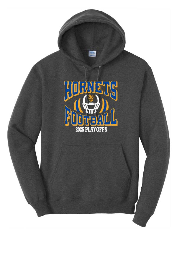*NEW* EC Hornets 2025 Football Playoff Hoodie - Dark Heather Charcoal