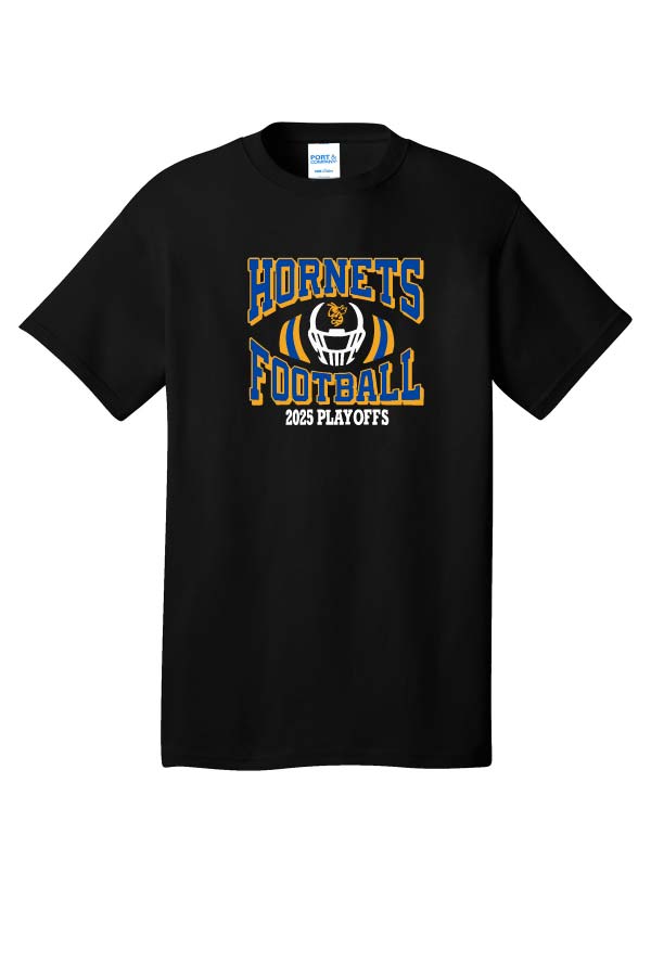*NEW* EC Hornets 2025 Football Playoffs Short Sleeve Cotton T-Shirt - Black