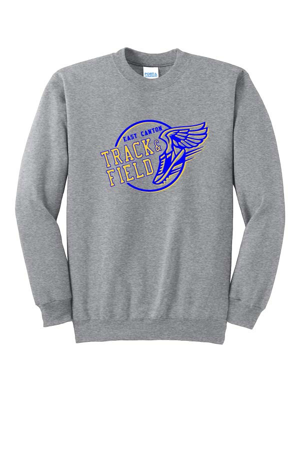 East Canton Track & Field Crew Neck Sweatshirt - Athletic Grey