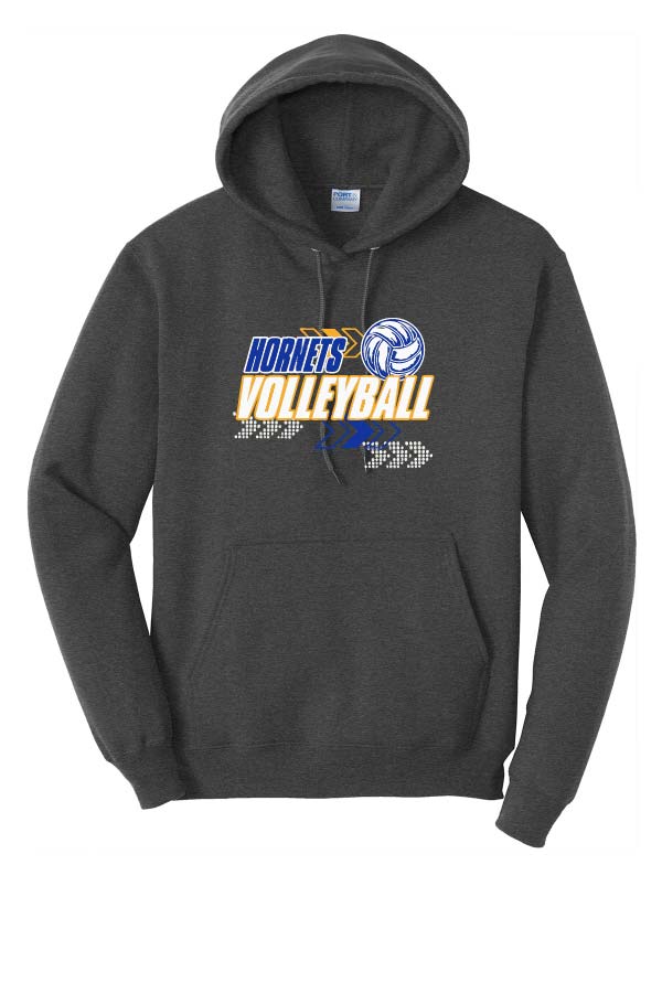 EC Hornets Volleyball Adult (Unisex) Hoodie - Dark Heather Grey