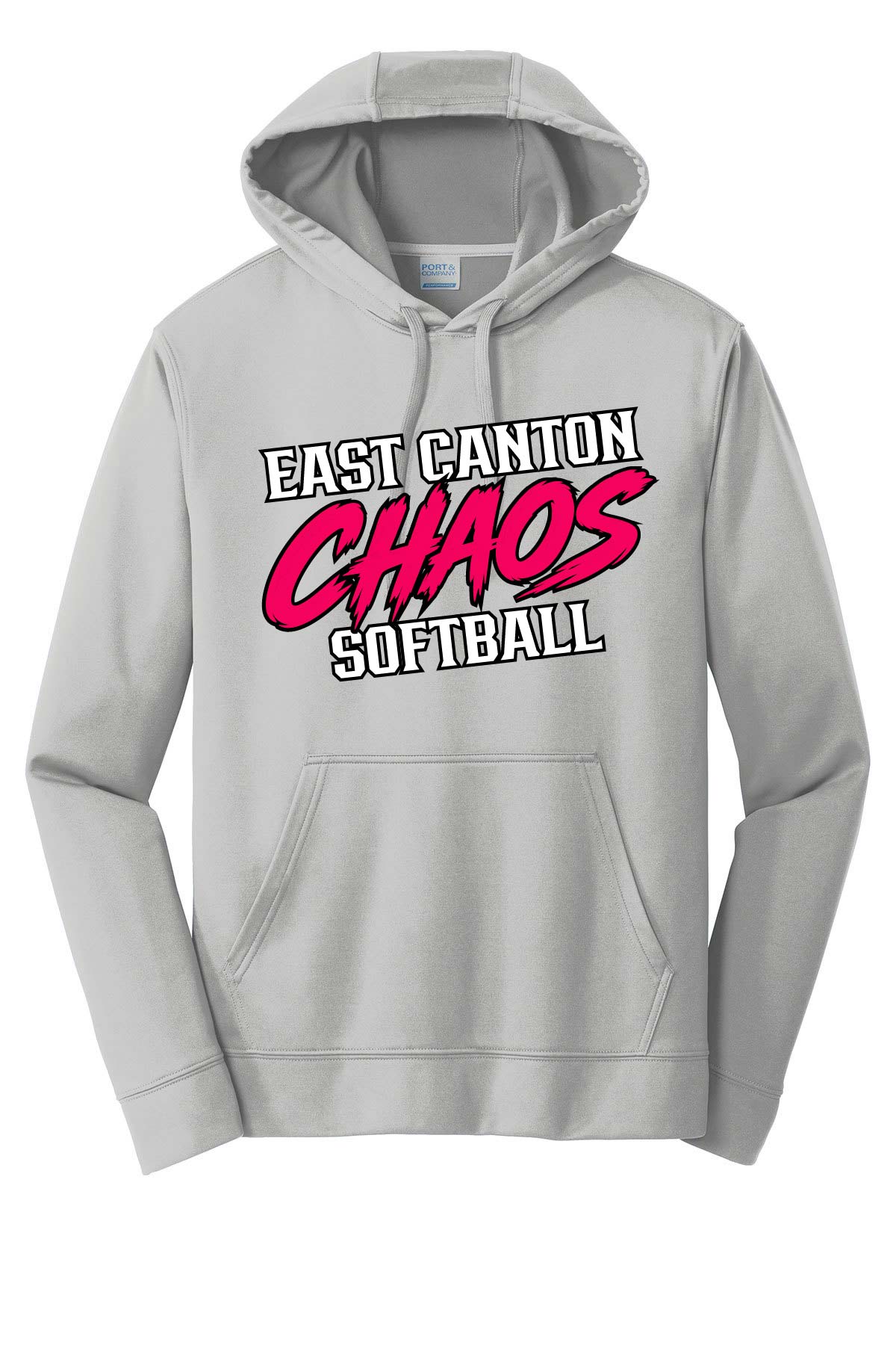 East Canton Chaos Unisex Performance Hoodie - Silver