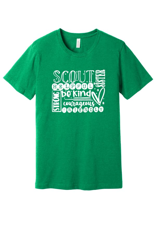 Lake Girl Scouts Short Sleeve Tri Blend Bella Brand T-Shirt - Heathered Kelly Green