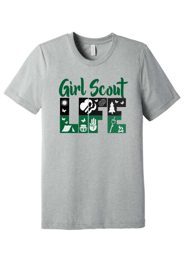 Lake Girl Scouts LIFE Short Sleeve Tri Blend Bella Brand T-Shirt - Grey