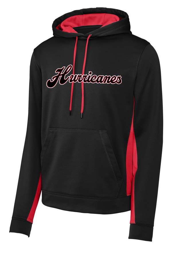 Hurricanes Baseball Adult (Unisex) Performance Hoodie - Black/Red