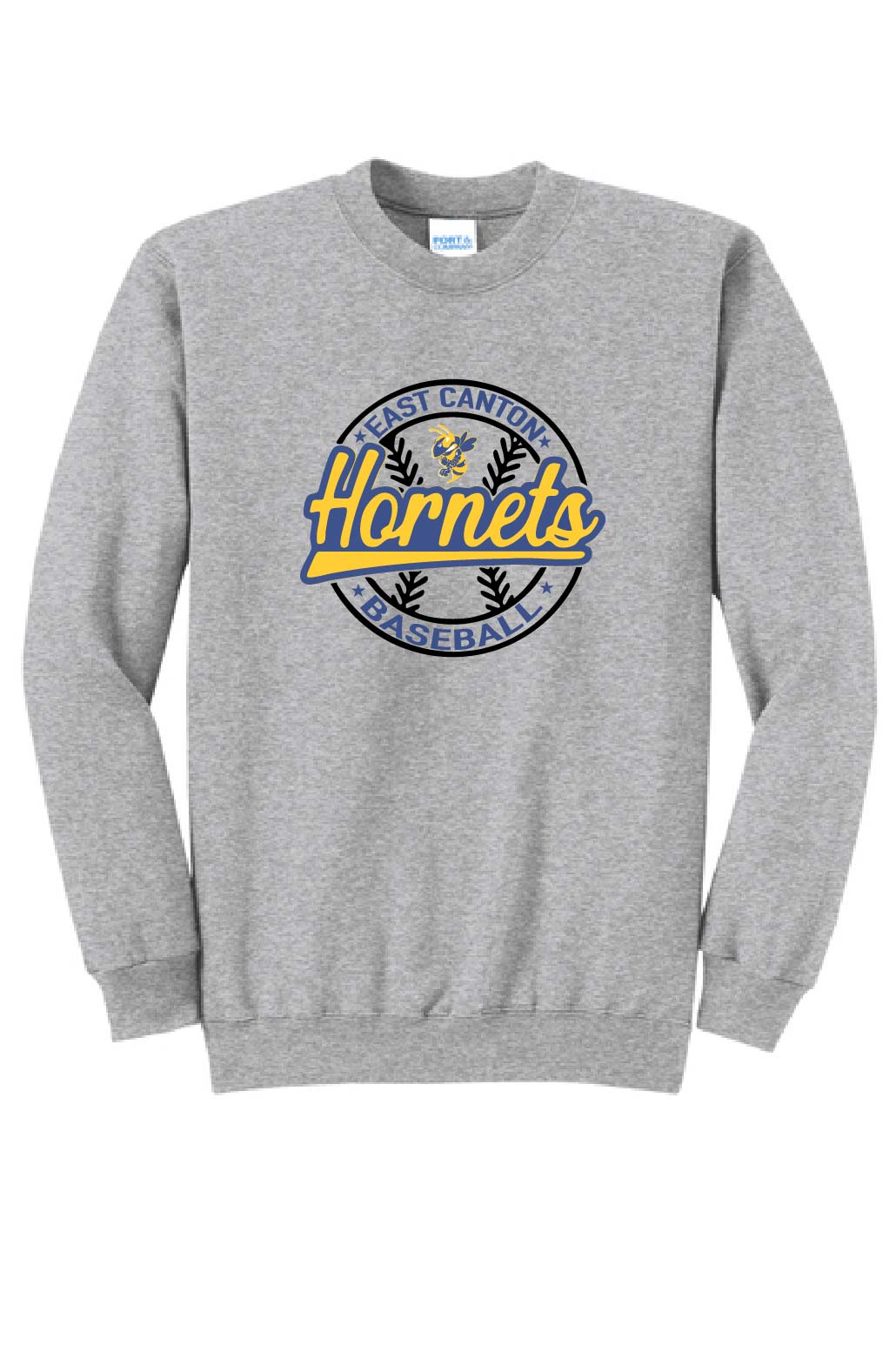 Hornet Baseball Youth Crewneck Sweatshirt - Heather Grey