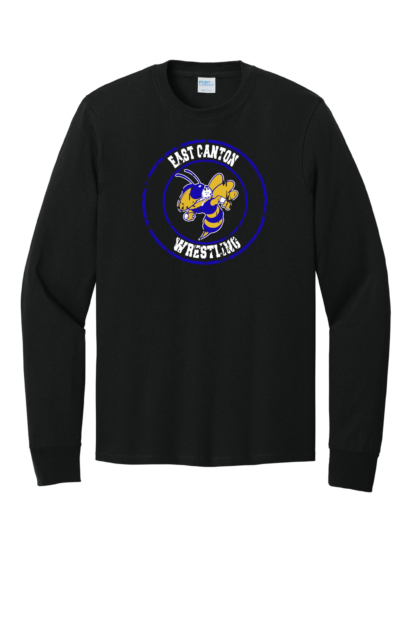 Hornet Wrestling Adult Long Sleeve T-Shirt - Black