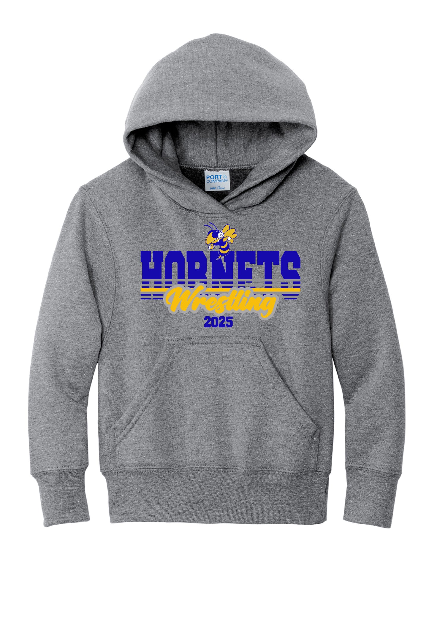 Hornets Wrestling Youth Hoodie - Grey