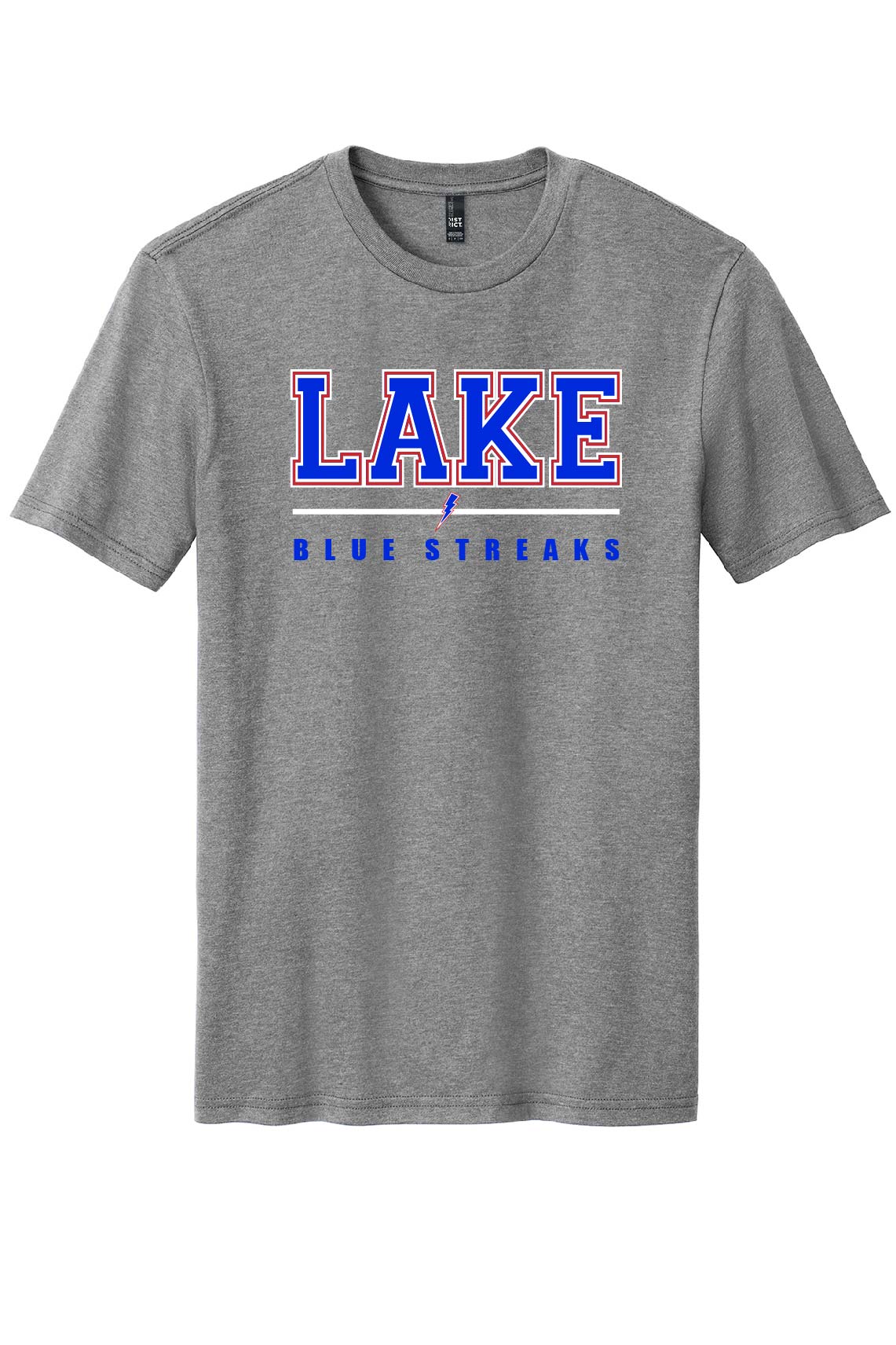 Heathered Grey - Lake Blue Streaks Adult (Unisex) Cotton T-Shirt