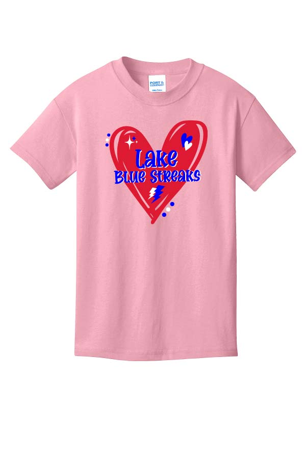 Lake "Heart" Cotton T-Shirt - Candy Pink