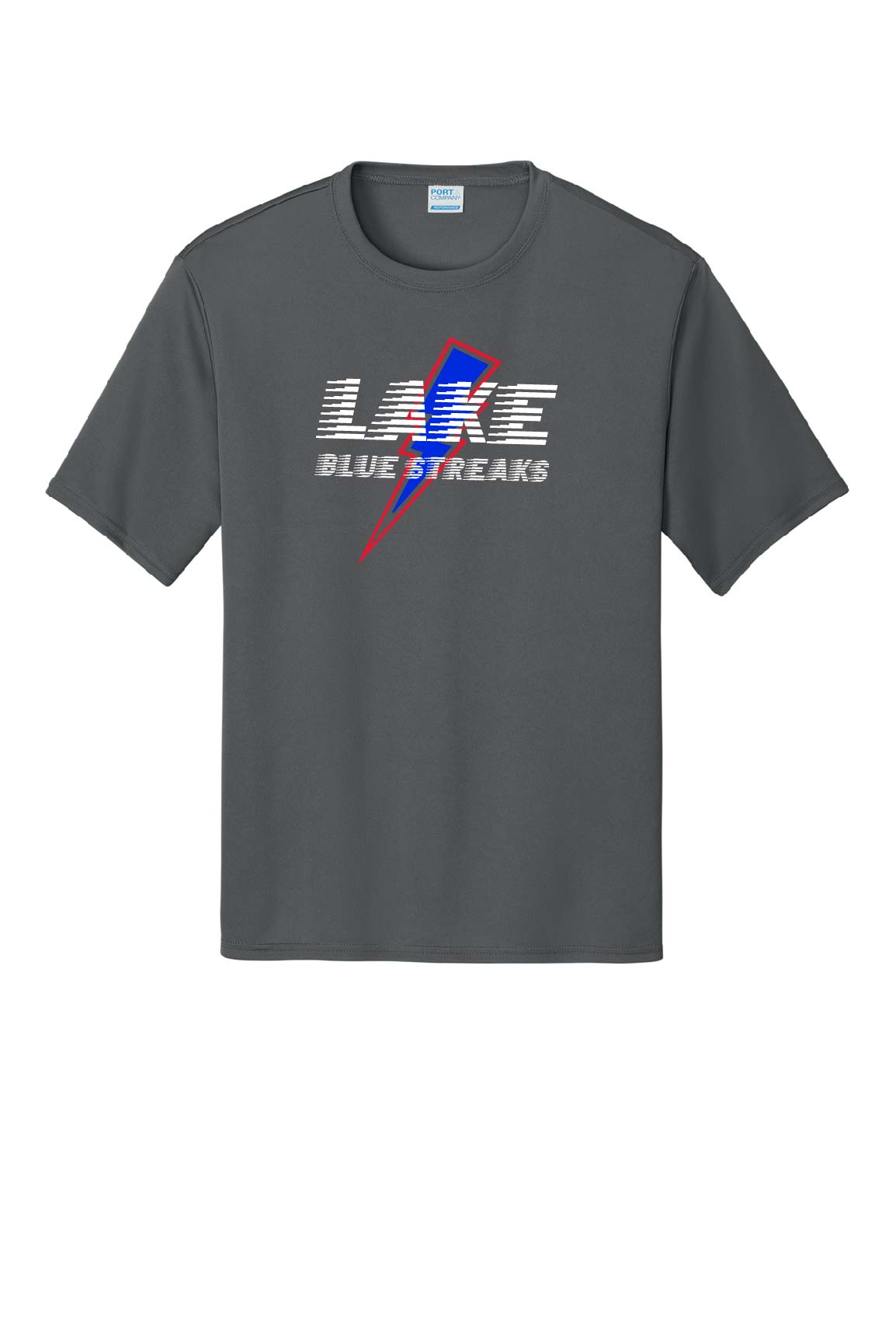 Charcoal Grey DRI FIT - Lake Blue Streaks Adult (Unisex) T-Shirt