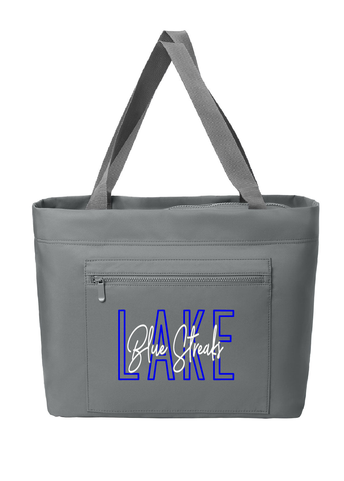 Lake Blue Streaks LARGE Tote Bag - Grey