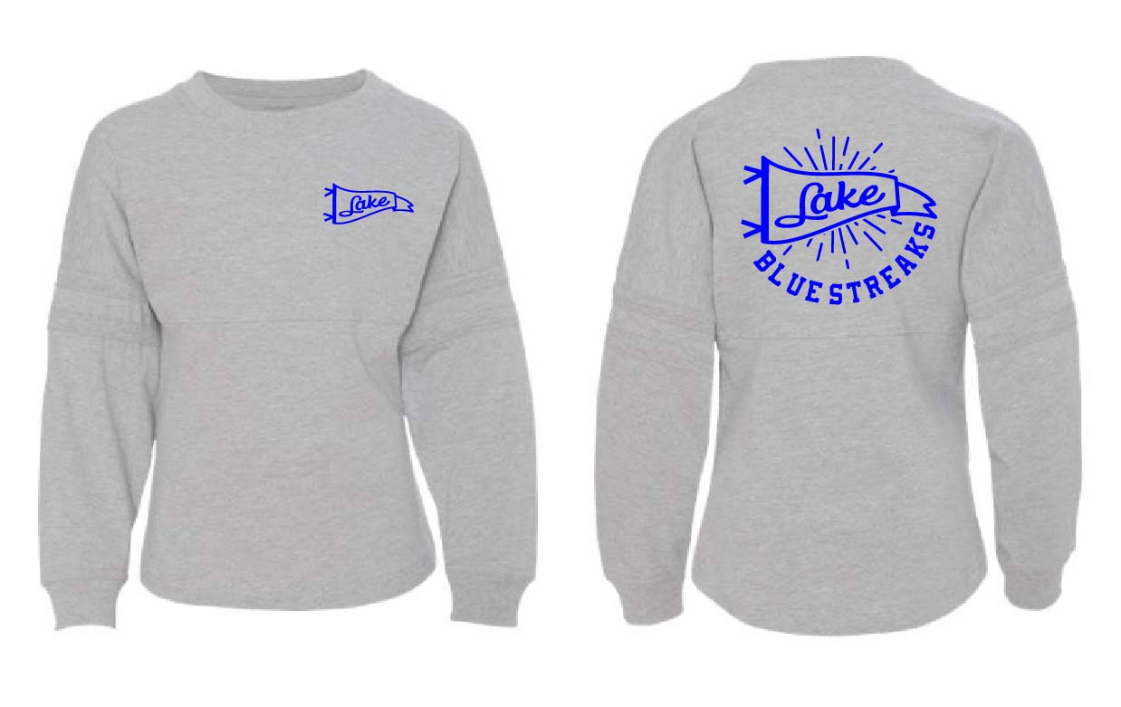 Lake Youth Girls Pom Long Sleeve Shirt - Grey