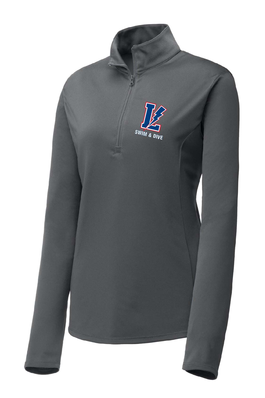 Lake Swim & Dive Womens 1/4 Zip Pullover - Iron Grey