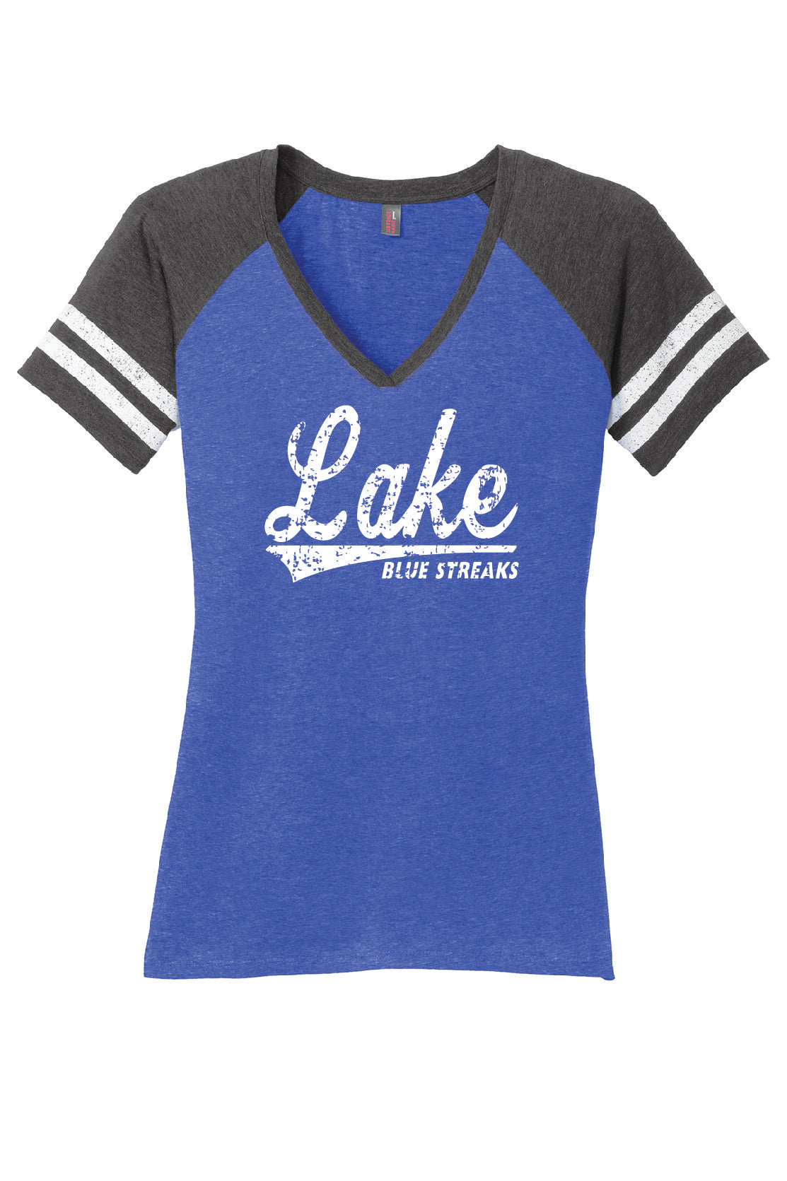 Royal/Grey - Lake Blue Streaks Womens Baseball Tee