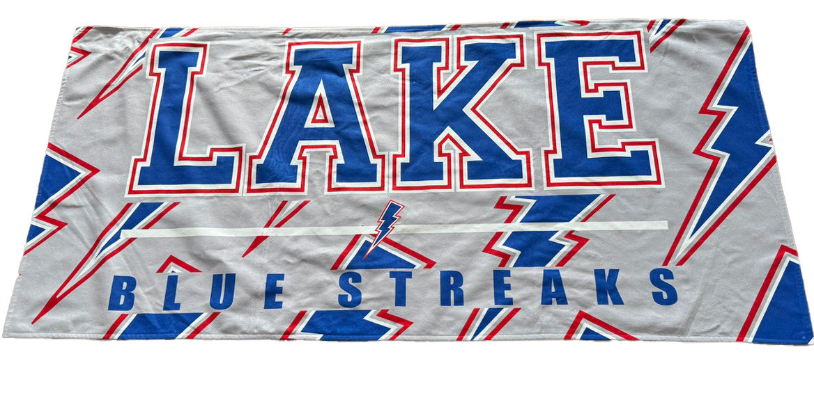 Lake Blue Streaks Beach Towel