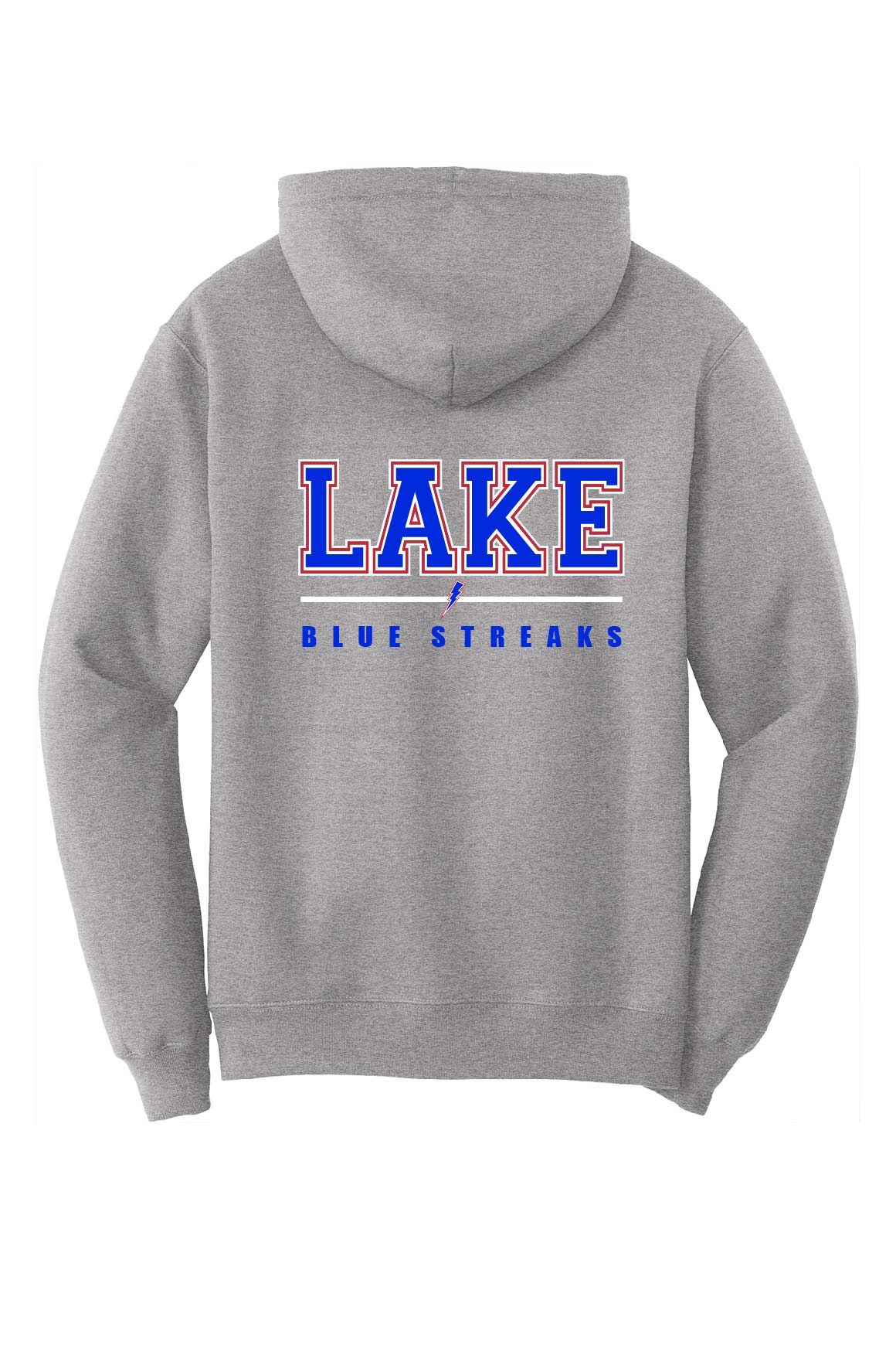 Heathered Grey - Lake Blue Streaks Adult (Unisex) Hooded Sweatshirt