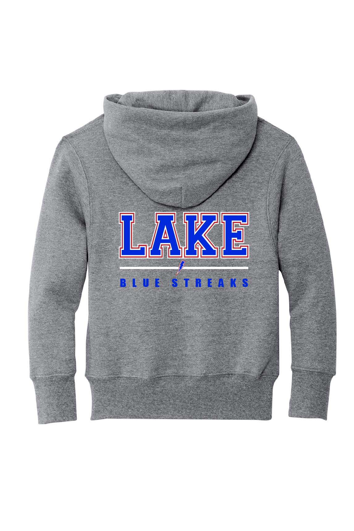 Heathered Grey - Lake Blue Streaks Youth Hooded Sweatshirt