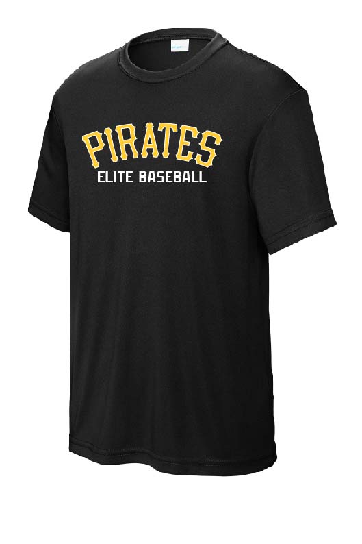 Pirates Elite Baseball Adult Performance T-Shirt - Black