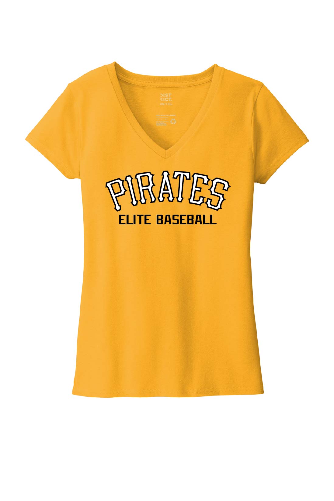 Pirates Elite Baseball Womens V-Neck T-Shirt - Gold