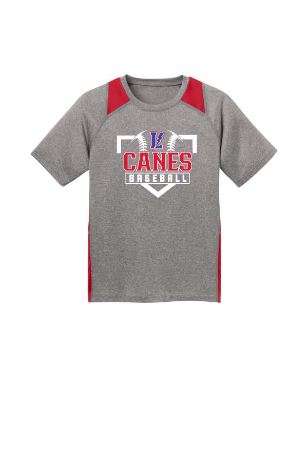 LYB Canes Youth Performance T-Shirt - Red/Grey