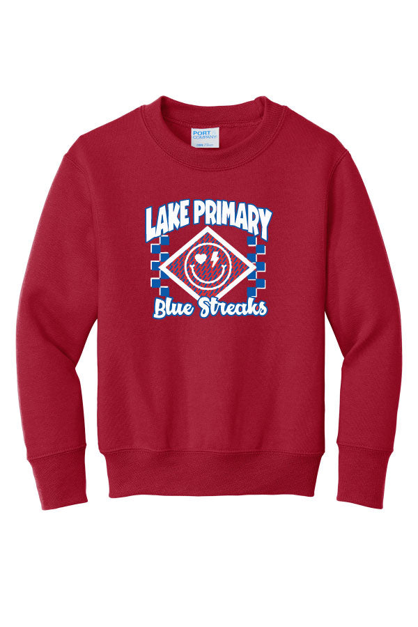 Lake Primary "Smile" Crewneck Sweatshirt - Red