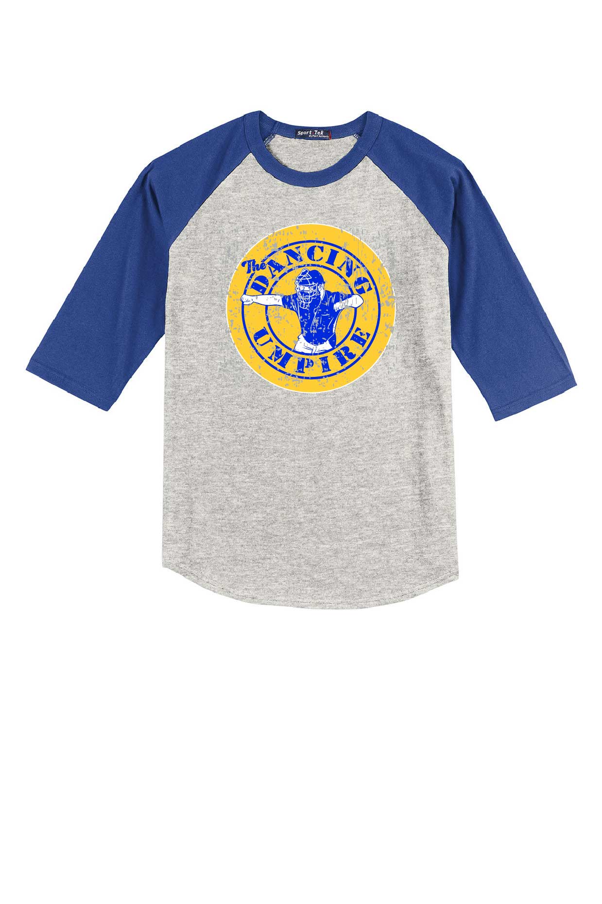 The Dancing Umpire Adult 3/4 Sleeve Baseball Tee
