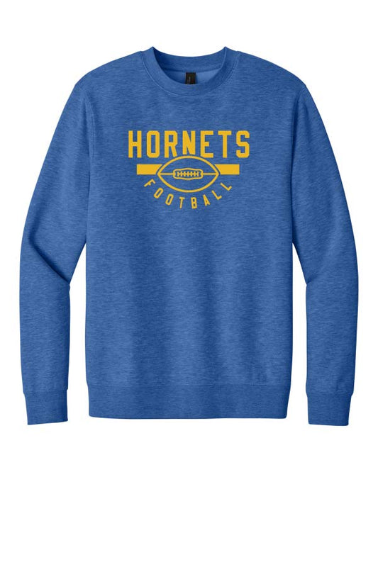 EC Hornet Football Adult (Unisex) Tri Blend Crew Neck Sweatshirt - Blue
