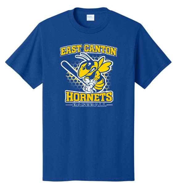 EC Hornets Baseballl Cotton T-Shirt - True Royal