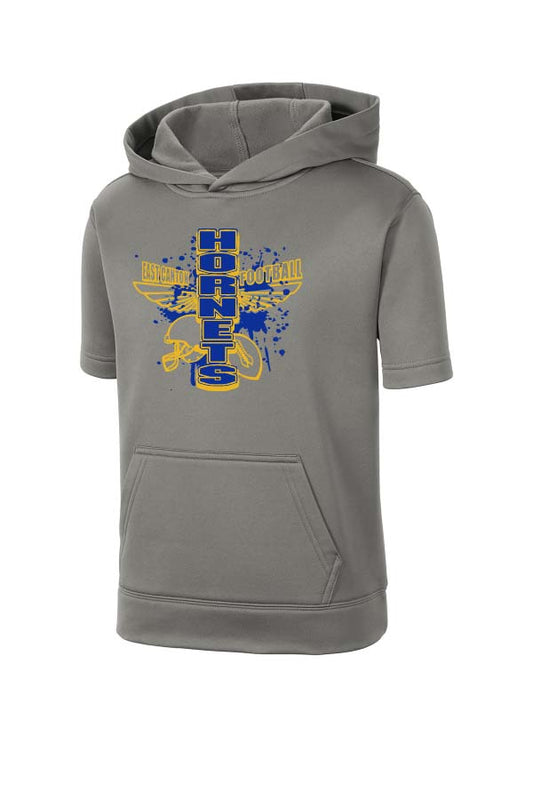 EC Hornets Youth Hooded Short Sleeve Performance Sweatshirt