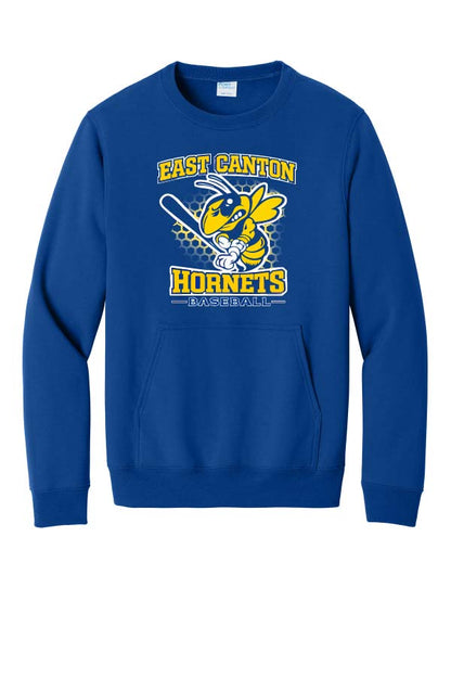 EC Hornets Baseball Crew Neck Sweatshirt with Pocket - Royal