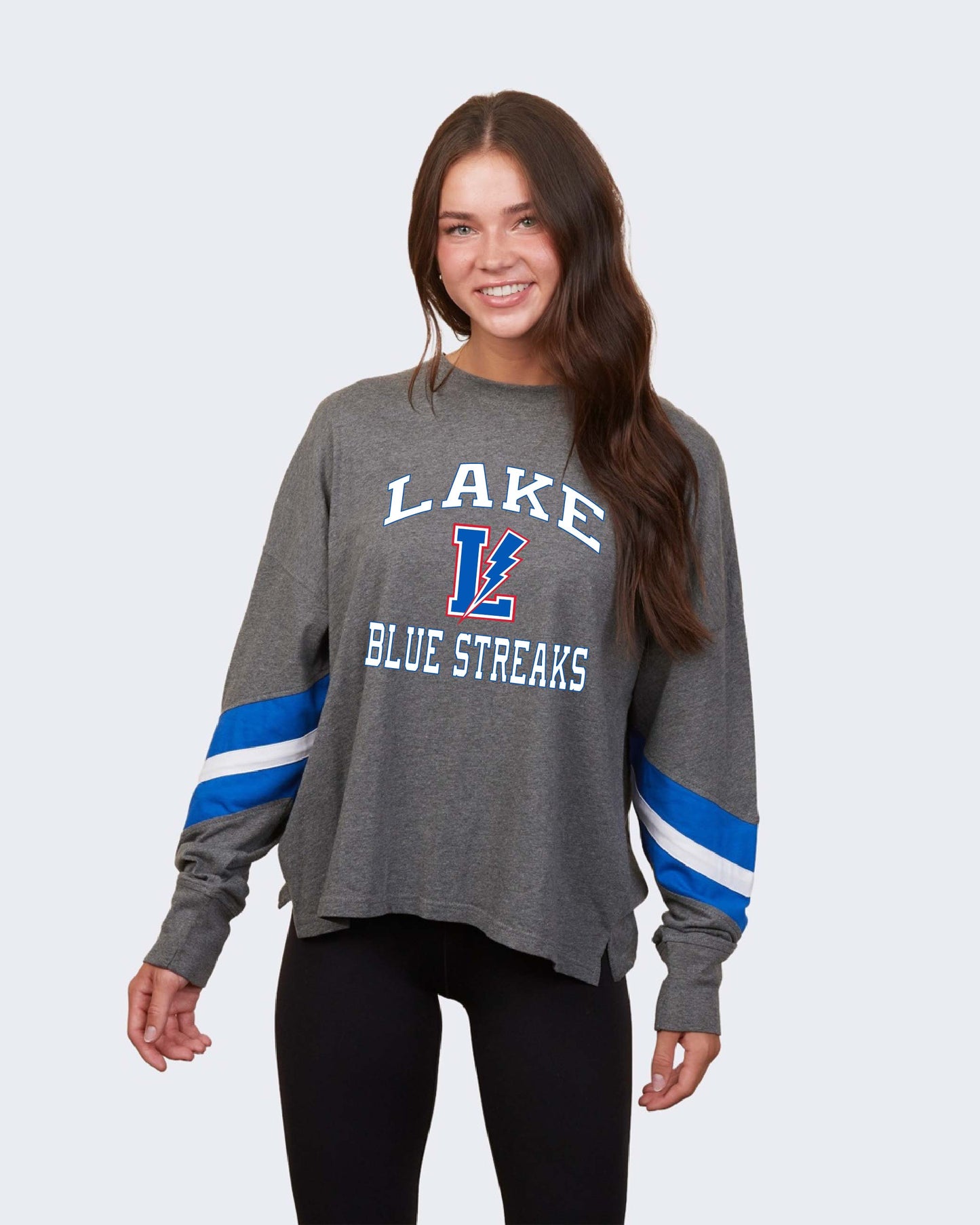 Lake Womens "Varsity" Long Sleeve Shirt - Grey (Copy)
