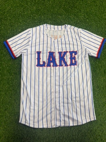 Lake Canes 9u Baseball Adult Player Replica Jersey - Button Up - White