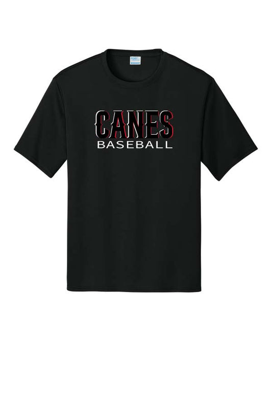 LYB Canes Adult (Unisex) Performance T-Shirt - Black & Red