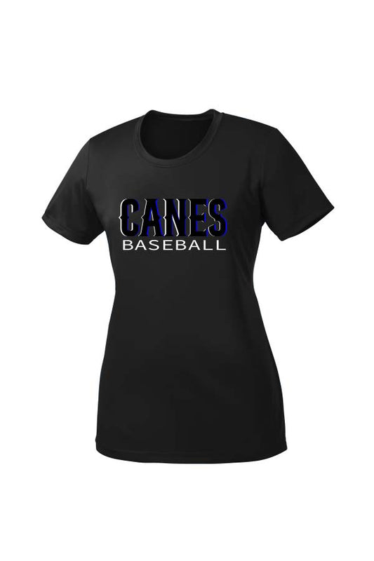 LYB Canes Womens Performance T-Shirt - Black & Blue