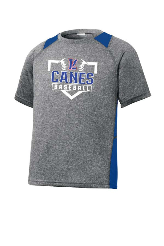 LYB Canes Youth Performance T-Shirt - Blue/Grey