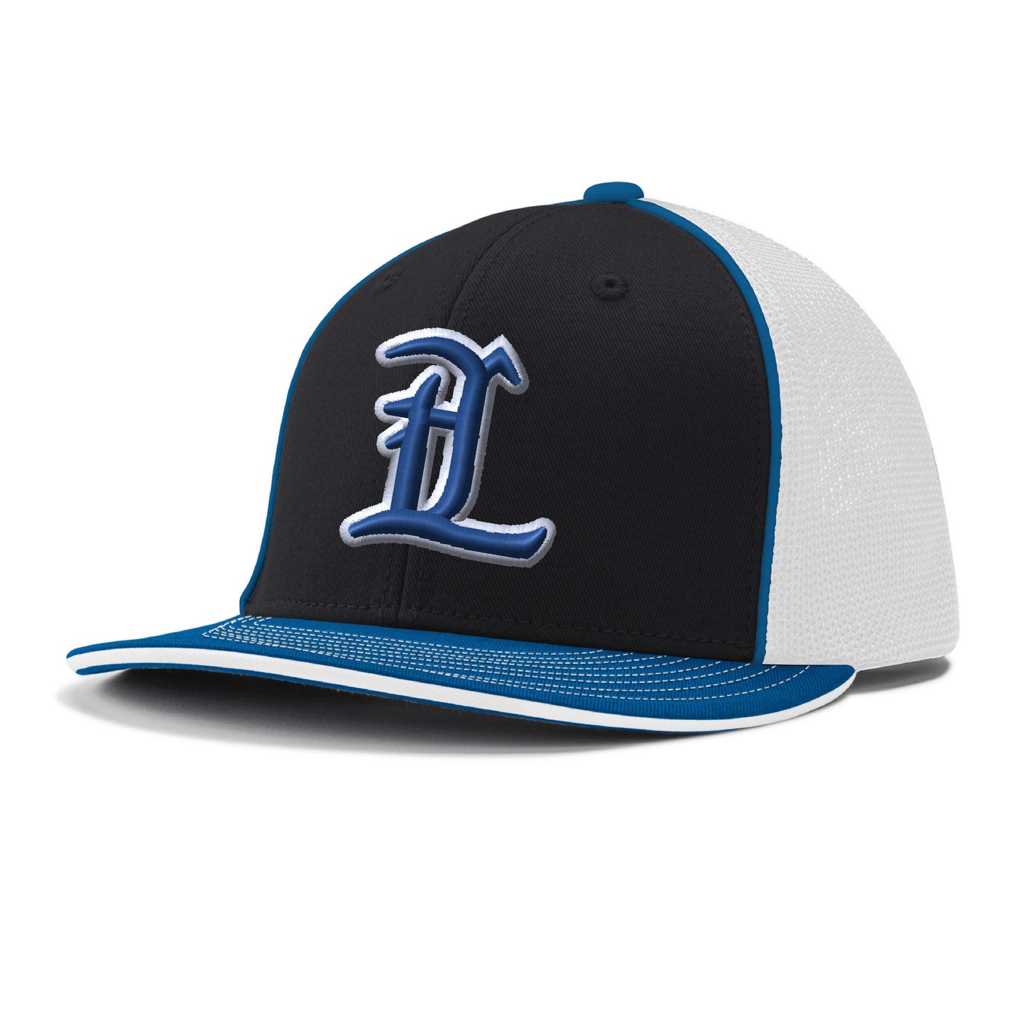 Champro Blue/White/Black Lake Canes 8u Hat - Fitted