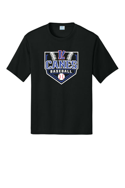 Lake Canes Baseball Adult (Unisex) Performance T-Shirt - Black