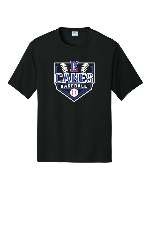 Lake Canes Baseball Adult (Unisex) Performance T-Shirt - Black