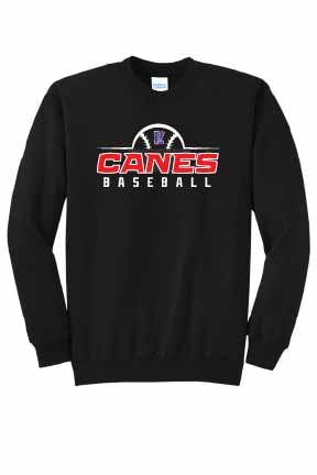 LYB Canes RED Adult (Unisex) Crew Neck Sweatshirt - Black