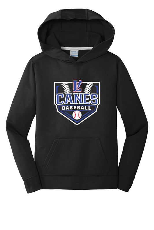 Lake Canes Unisex Performance Hoodie - Black