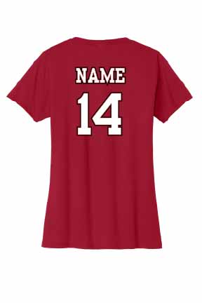 Canes Womens V-Neck Tee - Red
