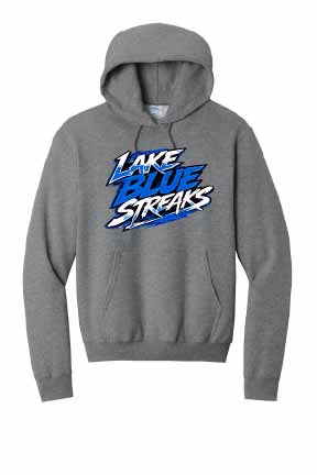 Lake Blue Streaks Cotton Hoodie - Dark Heathered Grey