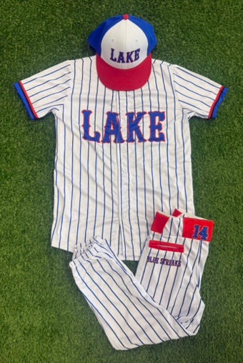 Lake Canes 9u Baseball Adult Player Replica Jersey - Button Up - White