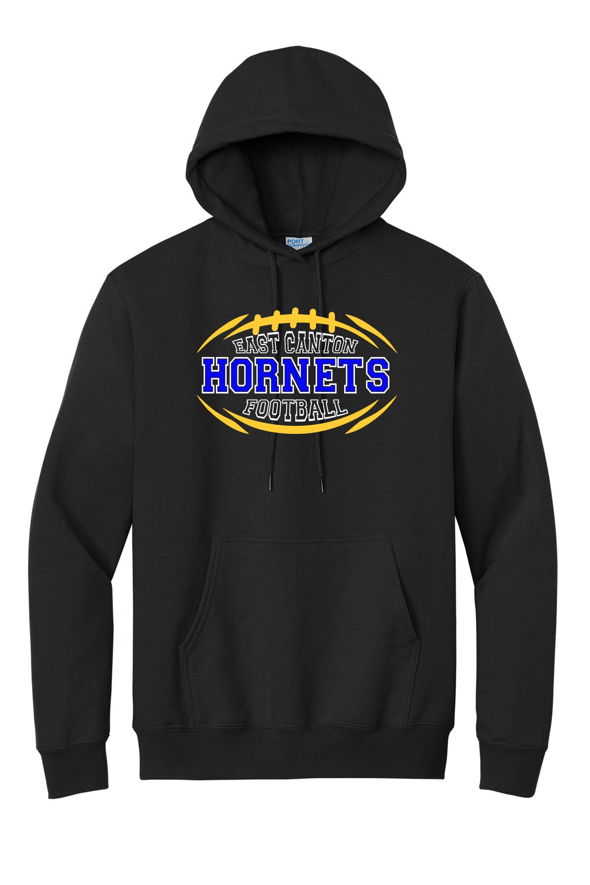 Adult Unisex EC Hornets Football Hooded Sweatshirt - Black