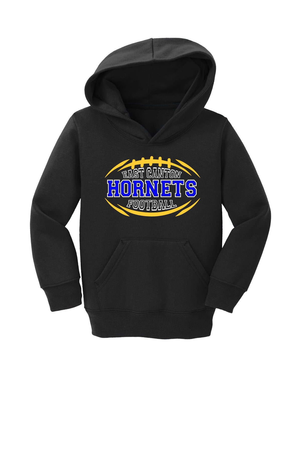 Toddler EC Hornets Football Hooded Sweatshirt - Black