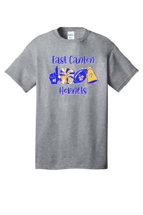 East Canton Hornets *Cheer* Cotton T-Shirt - Athletic Grey